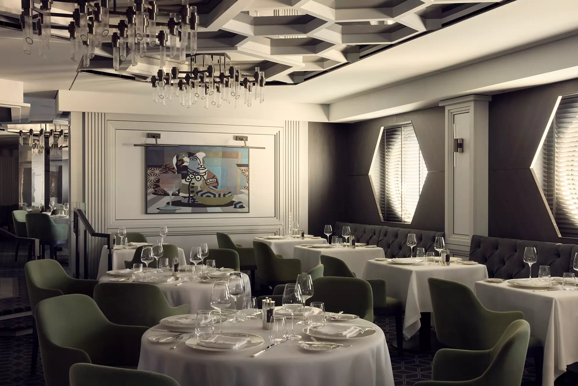 Restaurante Fil Rouge no navio da Explora Journeys
